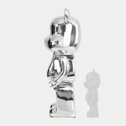 Statues & Sculptures Floor Standing|Animals^Aero Bear 135cm Chrome Resin Indoor Sculpture