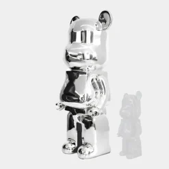 Statues & Sculptures Floor Standing|Animals^Aero Bear 135cm Chrome Resin Indoor Sculpture
