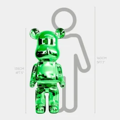 Statues & Sculptures Floor Standing|Animals^Aero Bear 135cm Green Resin Indoor Sculpture