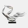 Statues & Sculptures Table Top|Abstract^Aero Stream 50cm Silver Metal Indoor Sculpture