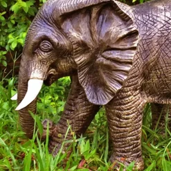 Statues & Sculptures Wildlife^African Elephant 42cm Bronze Marble Resin Garden Ornament