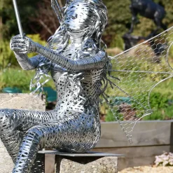 Statues & Sculptures Fairies^Alette Fairy 60cm Metal Wire Garden Sculpture