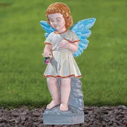 Statues & Sculptures Angel^Angel Figurine 29cm Marble Resin Garden Statue
