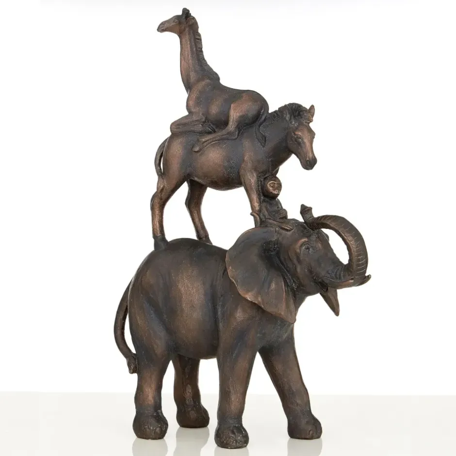 Statues & Sculptures Table Top|Contemporary^Animal Ascent 46cm Bronze Resin Indoor Statue