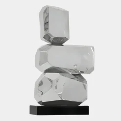 Statues & Sculptures Table Top|Abstract^Astrolith 73cm Silver Metal Indoor Sculpture v2