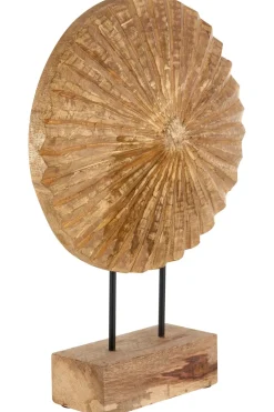 Statues & Sculptures Table Top|Abstract^Aurora Disc 48cm Gold Wood Indoor Sculpture