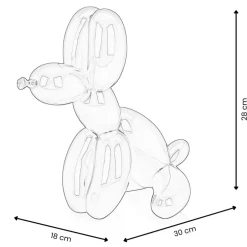 Statues & Sculptures Table Top|Floor Standing^Balloon Dog & Bone 28cm Red Resin Indoor Sculpture