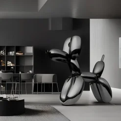 Statues & Sculptures Giant|Floor Standing^Balloon Dog 240cm Black Fibreglass Indoor Sculpture