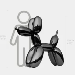 Statues & Sculptures Floor Standing|Balloon Dogs^Balloon Dog 130cm Black Metal Garden Sculpture