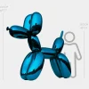 Statues & Sculptures Giant|Floor Standing^Balloon Dog 200cm Blue Fibreglass Indoor Sculpture