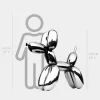 Statues & Sculptures Floor Standing|Balloon Dogs^Balloon Dog 100cm Chrome Fibreglass Indoor Sculpture