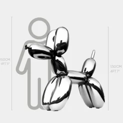 Statues & Sculptures Floor Standing|Balloon Dogs^Balloon Dog 130cm Chrome Metal Garden Sculpture
