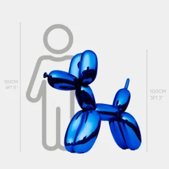 Statues & Sculptures Floor Standing|Balloon Dogs^Balloon Dog 100cm Ocean Blue Metal Garden Sculpture