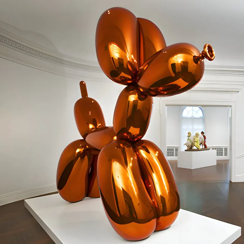 Statues & Sculptures Giant|Floor Standing^Balloon Dog 240cm Orange Fibreglass Indoor Sculpture
