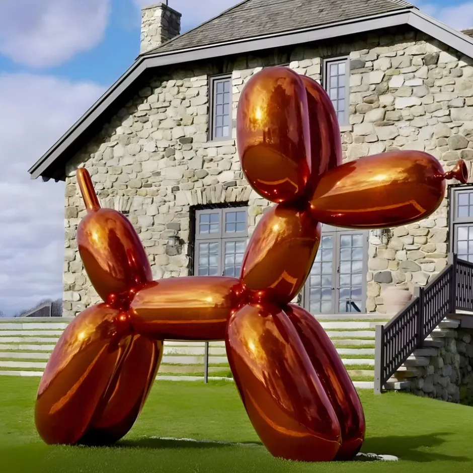 Statues & Sculptures Floor Standing|Balloon Dogs^Balloon Dog 130cm Orange Fibreglass Indoor Sculpture