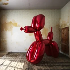 Statues & Sculptures Giant|Floor Standing^Balloon Dog 240cm Red Fibreglass Indoor Sculpture