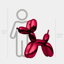 Statues & Sculptures Floor Standing|Balloon Dogs^Balloon Dog 100cm Red Metal Garden Sculpture