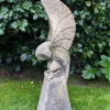 Statues & Sculptures Owls|Modern^Barn Owl on Pedestal Stone Garden Statue