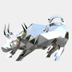 Statues & Sculptures Farm|Contemporary^Bull 120cm Geometric Metal Garden Sculpture