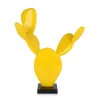 Statues & Sculptures Table Top|Contemporary^Cactus Bloom 41cm Yellow Resin Indoor Sculpture