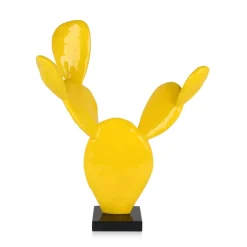 Statues & Sculptures Table Top|Contemporary^Cactus Bloom 41cm Yellow Resin Indoor Sculpture