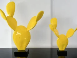 Statues & Sculptures Table Top|Contemporary^Cactus Bloom 41cm Yellow Resin Indoor Sculpture