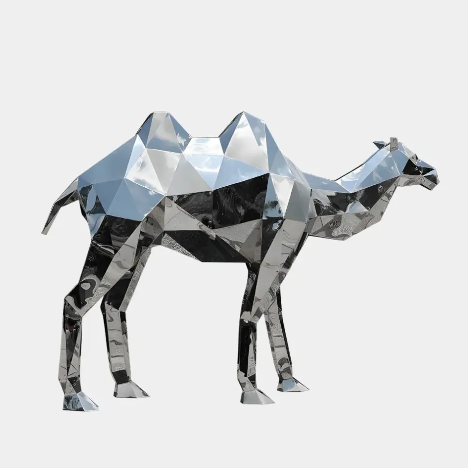 Statues & Sculptures Wildlife|Contemporary^Camel 161cm Geometric Metal Garden Sculpture