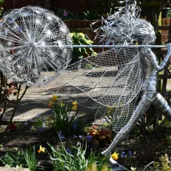 Statues & Sculptures Fairies^Celeste Fairy 90cm Metal Wire Garden Sculpture