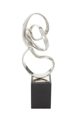 Statues & Sculptures Table Top|Abstract^Celestial Loop 46cm Silver Metal Indoor Sculpture