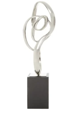 Statues & Sculptures Table Top|Abstract^Celestial Loop 46cm Silver Metal Indoor Sculpture
