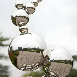Statues & Sculptures Giant|Floor Standing^Cosmic Bubbles 226cm Gold Metal Garden Sculpture