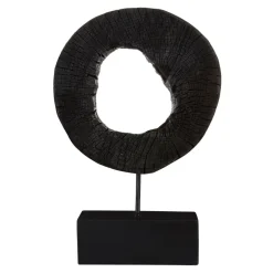 Statues & Sculptures Table Top|Abstract^Cosmic Loop 43cm Black Wood Indoor Sculpture