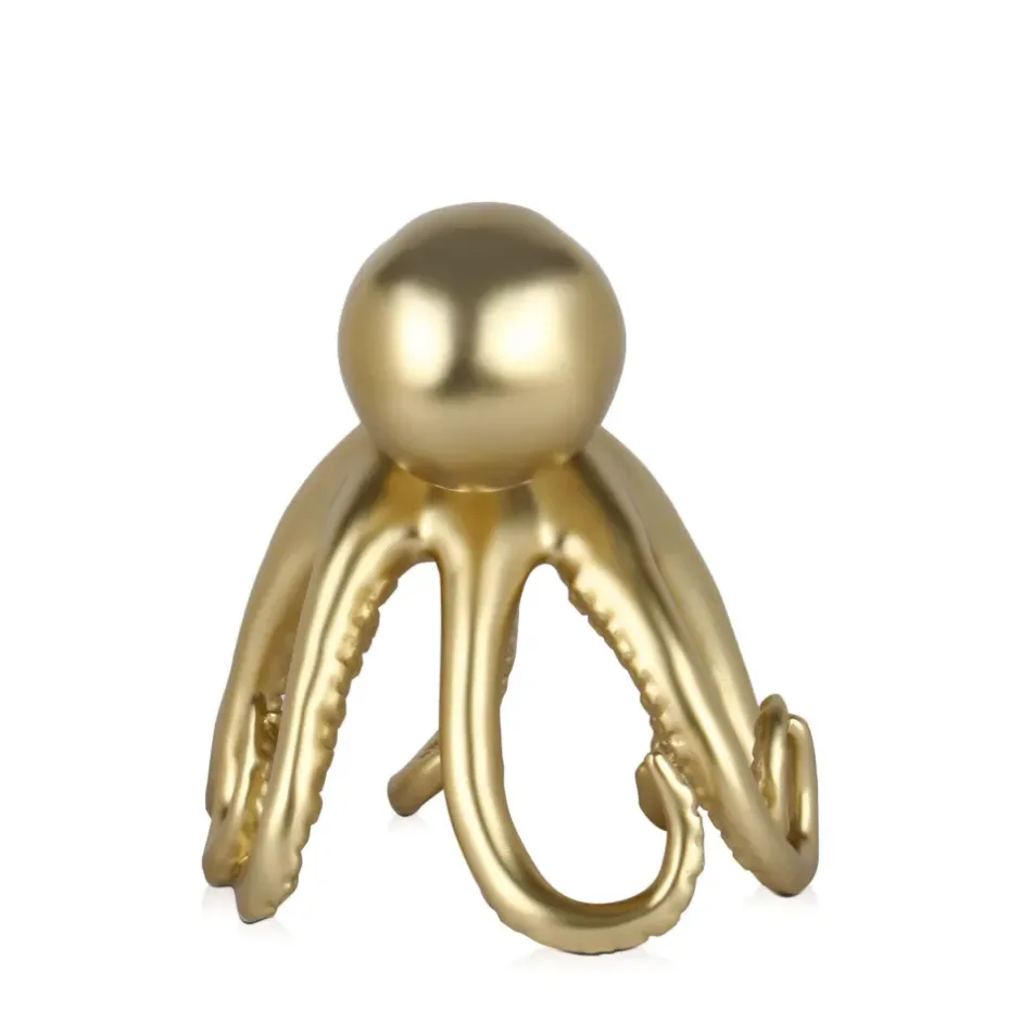 Statues & Sculptures Table Top|Animals^Cosmic Octopus 22cm Gold Resin Indoor Sculpture