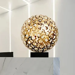 Statues & Sculptures Table Top|Abstract^Cosmic Sphere 48cm Gold Metal Indoor Sculpture
