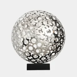 Statues & Sculptures Table Top|Abstract^Cosmic Sphere 48cm Silver Metal Indoor Sculpture