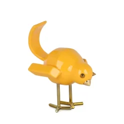 Statues & Sculptures Table Top|Animals^Cubic Bird 22cm Caio Yellow Resin Indoor Sculpture