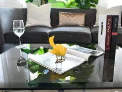 Statues & Sculptures Table Top|Animals^Cubic Bird 14cm Caio Yellow Resin Indoor Sculpture