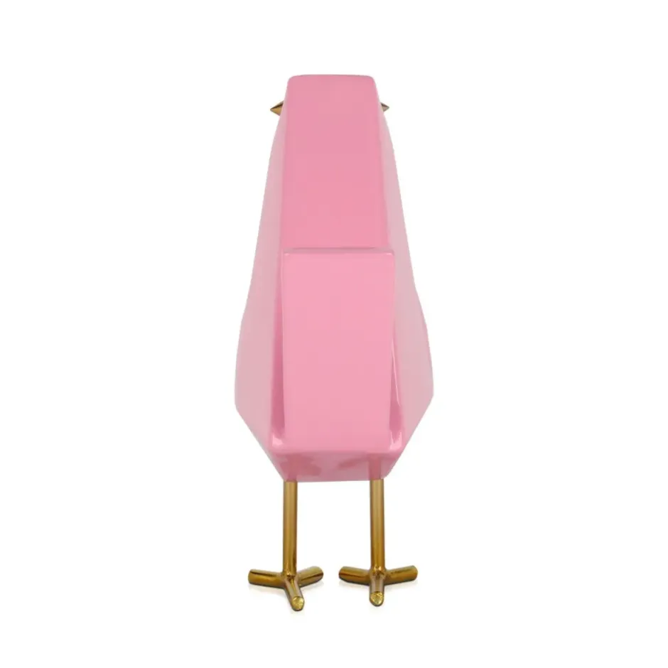 Statues & Sculptures Table Top|Animals^Cubic Bird 30cm Pink Resin Indoor Sculpture