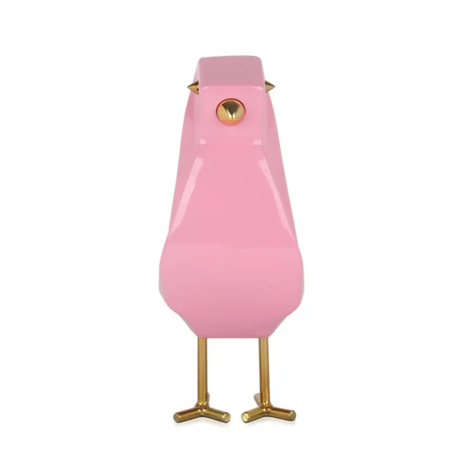 Statues & Sculptures Table Top|Animals^Cubic Bird 30cm Pink Resin Indoor Sculpture