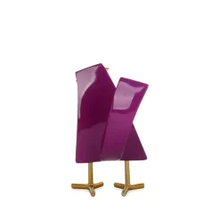 Statues & Sculptures Table Top|Animals^Cubic Bird 14cm Violet Resin Indoor Sculpture