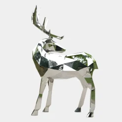 Statues & Sculptures Wildlife|Stags & Deers^Deer 158cm Geometric Metal Garden Sculpture