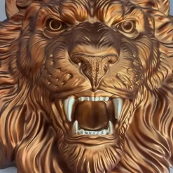 Statues & Sculptures Wall Art|Animals^Desert Lion 49cm Bronze Resin Wall Sculpture