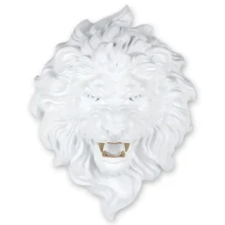 Statues & Sculptures Wall Art|Animals^Desert Lion 49cm White Resin Wall Sculpture