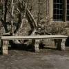 Statues & Sculptures Stone Benches^Double Length Ivy Straight Stone Bench - Large Garden Benches
