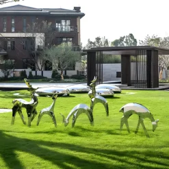 Statues & Sculptures Wildlife|Stags & Deers^Dynamic Deer 158cm Metal Garden Sculpture