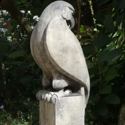 Statues & Sculptures Eagles|Modern^Eagle on Floral Pedestal Modern Stone Garden Statue
