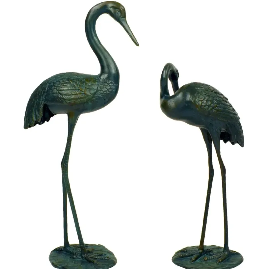 Statues & Sculptures Cranes^Elegant Cranes Bronze Metal Garden Ornaments