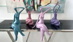 Statues & Sculptures Figurative|Table Top^Elegant Grace 38cm Teal Resin Indoor Sculpture