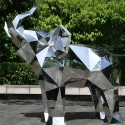 Statues & Sculptures Wildlife|Contemporary^Elephant 190cm Geometric Metal Garden Sculpture