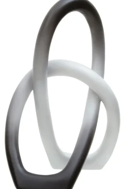 Statues & Sculptures Table Top|Abstract^Eternal Curves 19cm Black & White Resin Indoor Sculpture